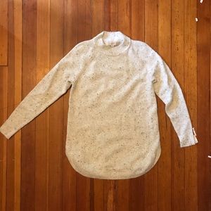 Super soft cream flecked high neck tunic sweater